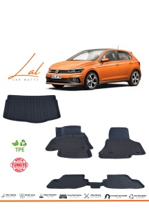 Volkswagen Polo 2017-2021 Arası 3D Havuzlu Paspas Alt Bagaj Havuzu Seti