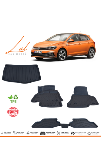 Volkswagen Polo 2017-2021 Arası 3D Havuzlu Paspas Alt Bagaj Havuzu Seti - 0