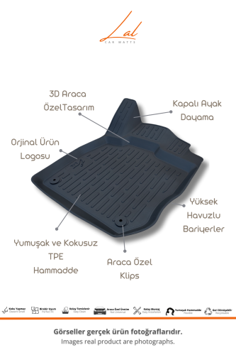 Volkswagen Tayron 3D Havuzlu Paspas Üst Kademe Bagaj Havuzu Seti - 2